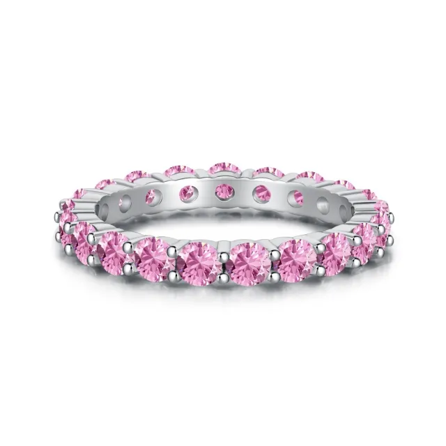 European And American Style S925 Sterling Silver Ring For Women Platinum Pink - Shop at LoveMi