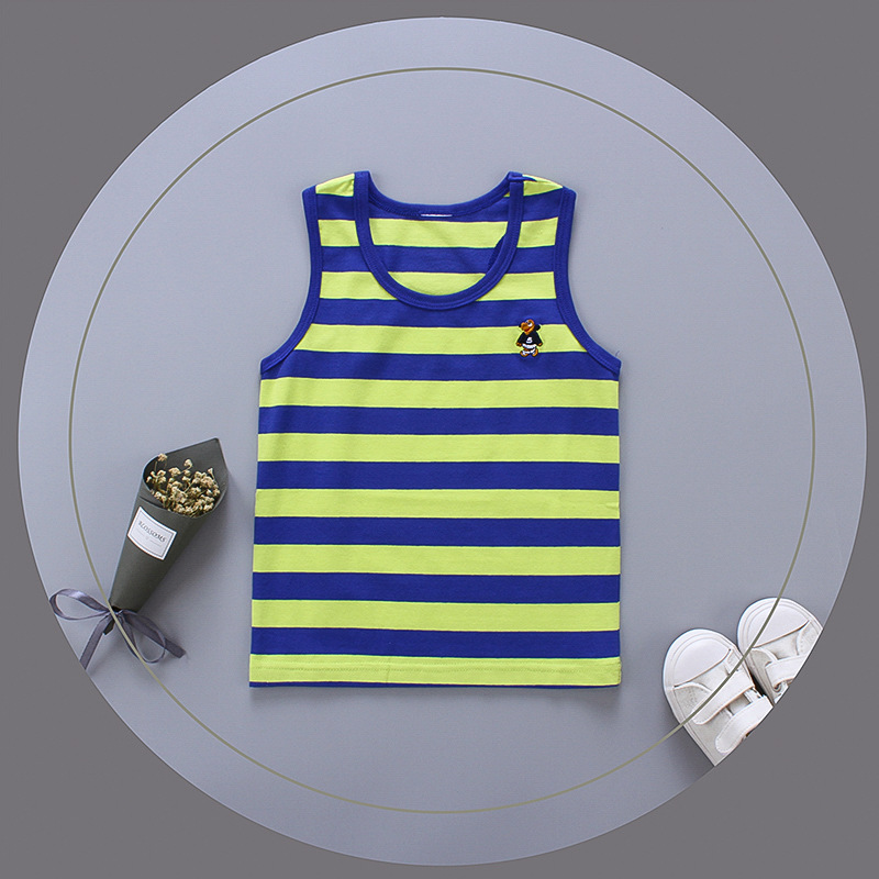 Breathable Cotton Striped Sleeveless Kids Vest