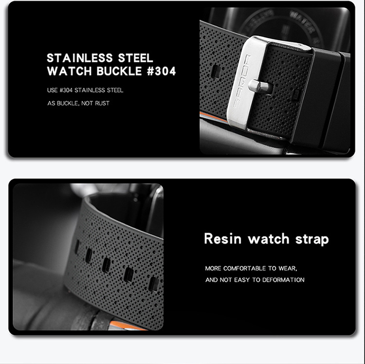 Sanda 388 Stylish Fashionable Square Outdoor Sports Digital Watch