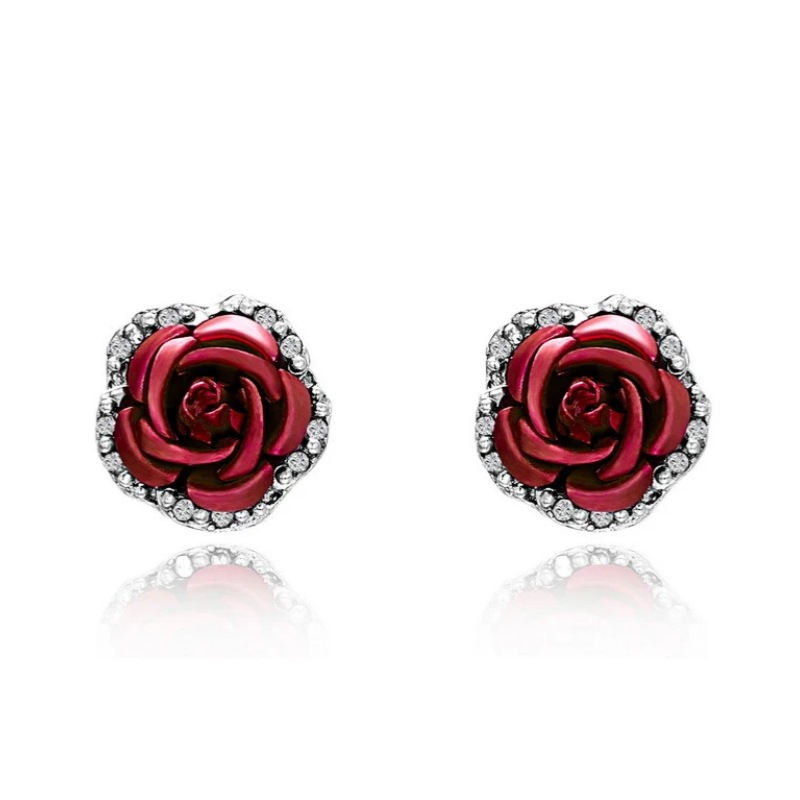 Fashionable Womens Accessories Rose Flower Pendant Earrings