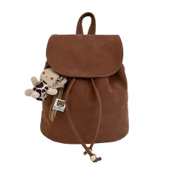 Retro Fashion Casual Women's Backpack - Brown - View 1