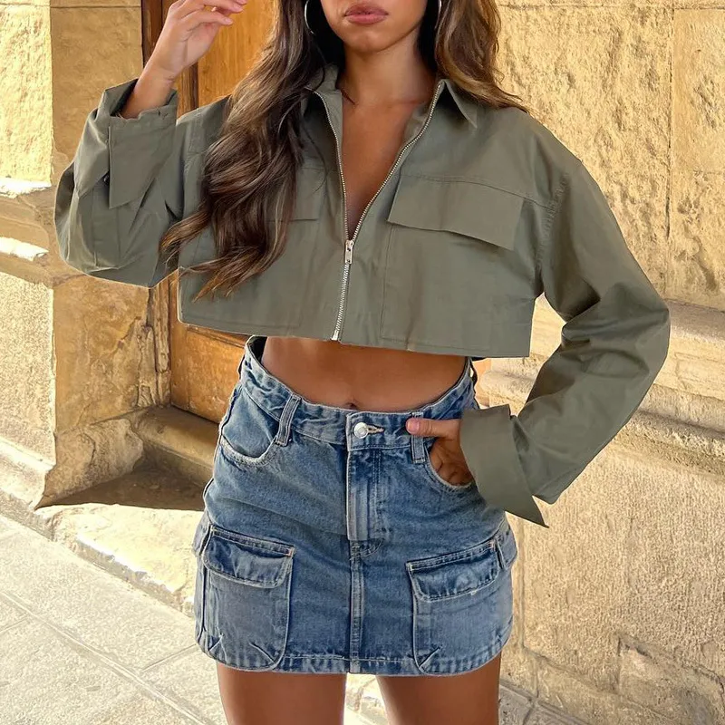 Short Pocket Lapels Short Shirt