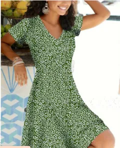 Women's Fashion Individual Casual Short Sleeve Dress - Wq20Rm25411Y001 - View 1