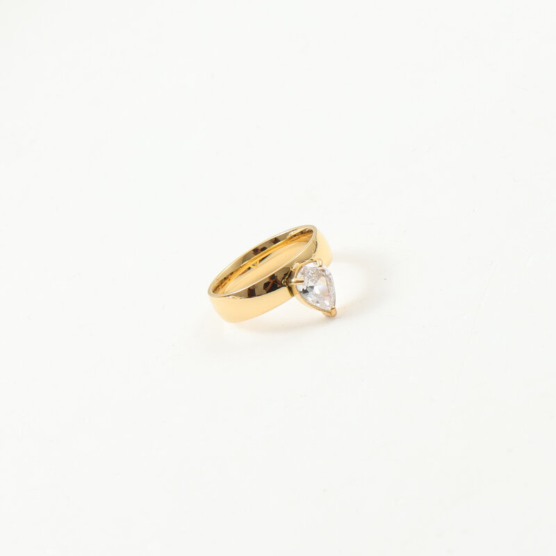 Ring Titanium Steel Plated 18K Gold