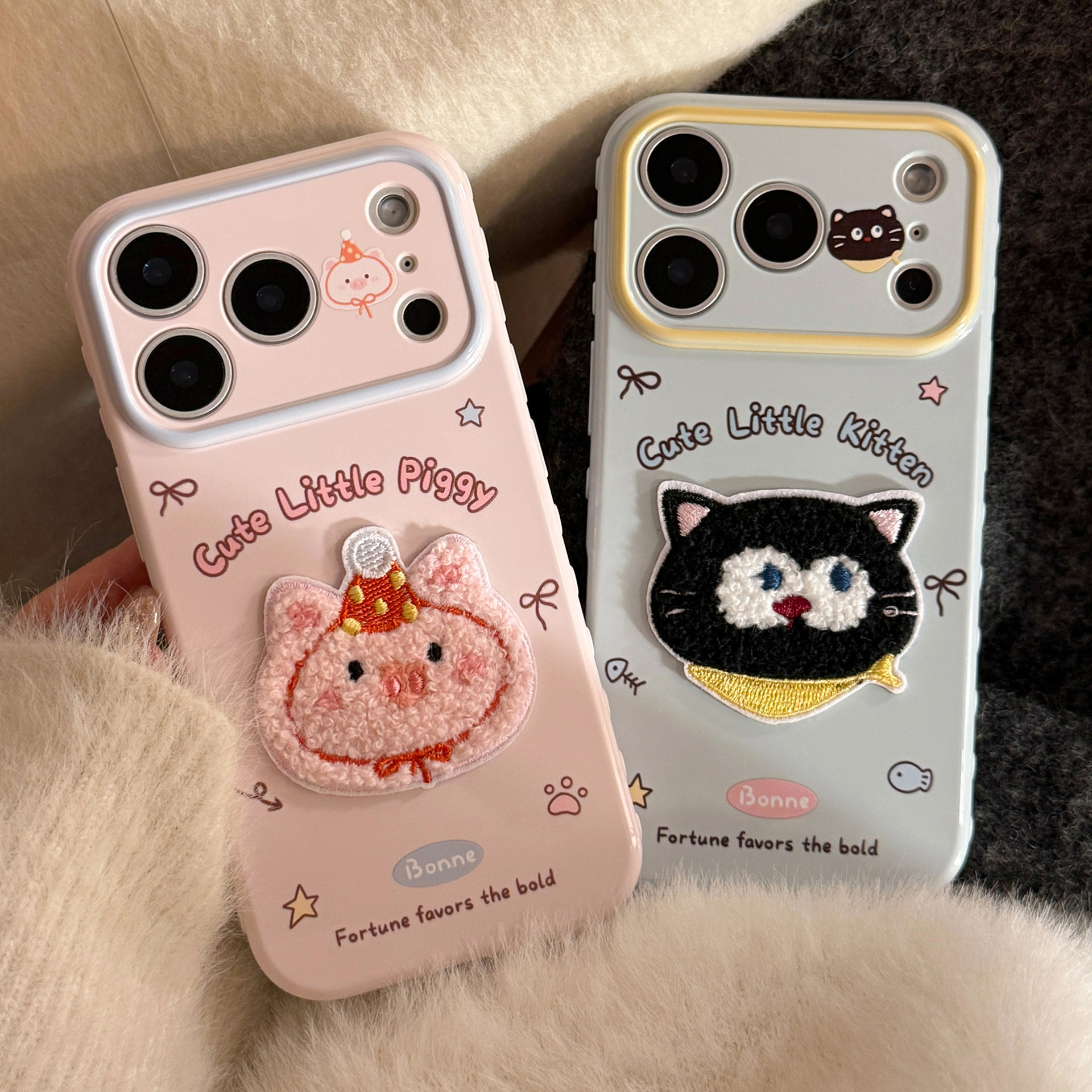 Cute 3D Plush Animal Phone Case With Drop Protection