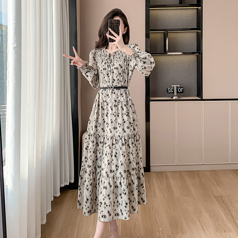 Women's British-style Floral Fashionable Casual Dress