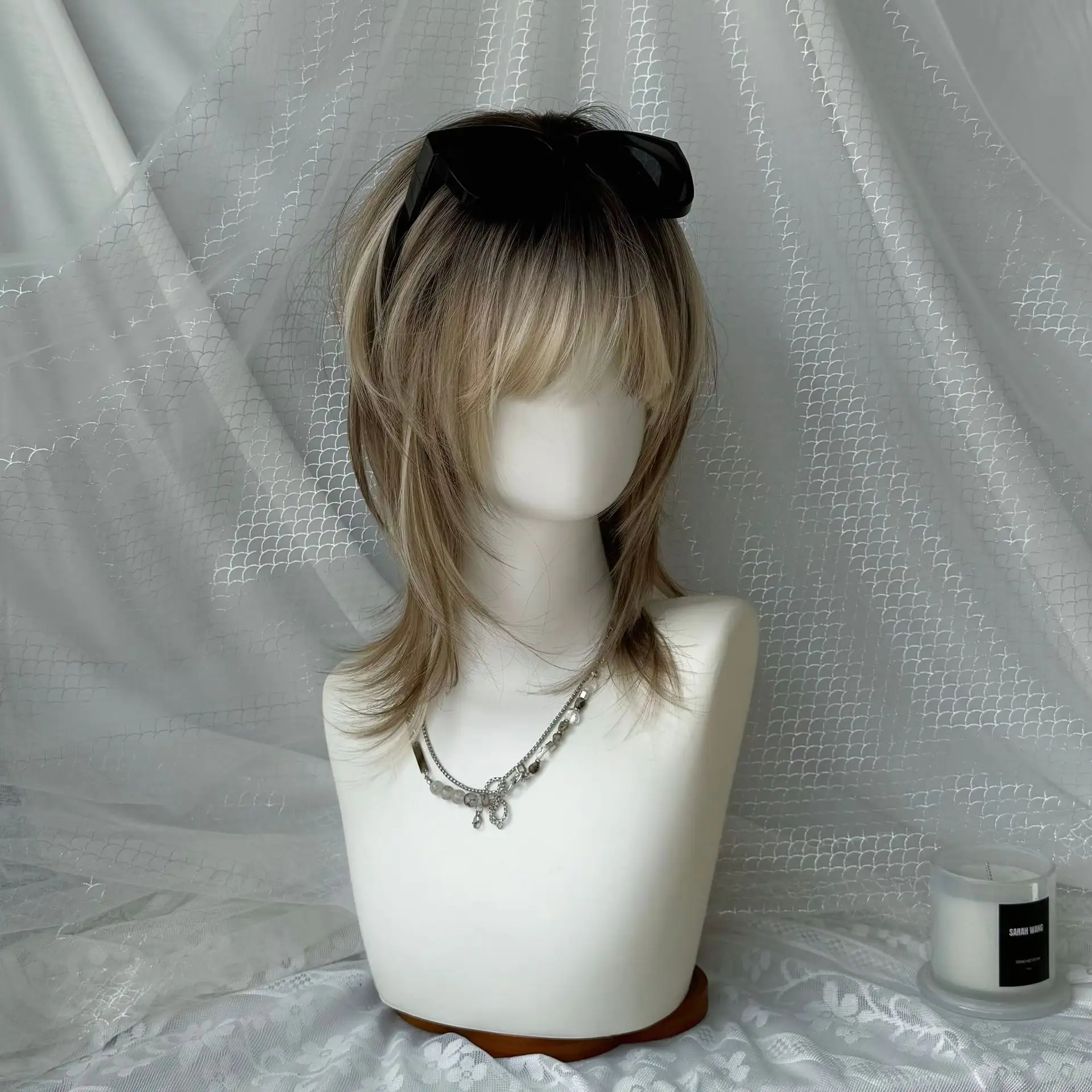 Wig Unisex Golden Brown Full-head