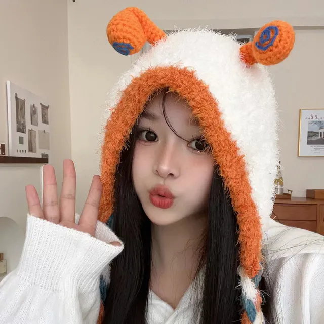 Funny Cute Japanese Ear Protection Cycling Hat Orange Snail - Shop at LoveMi