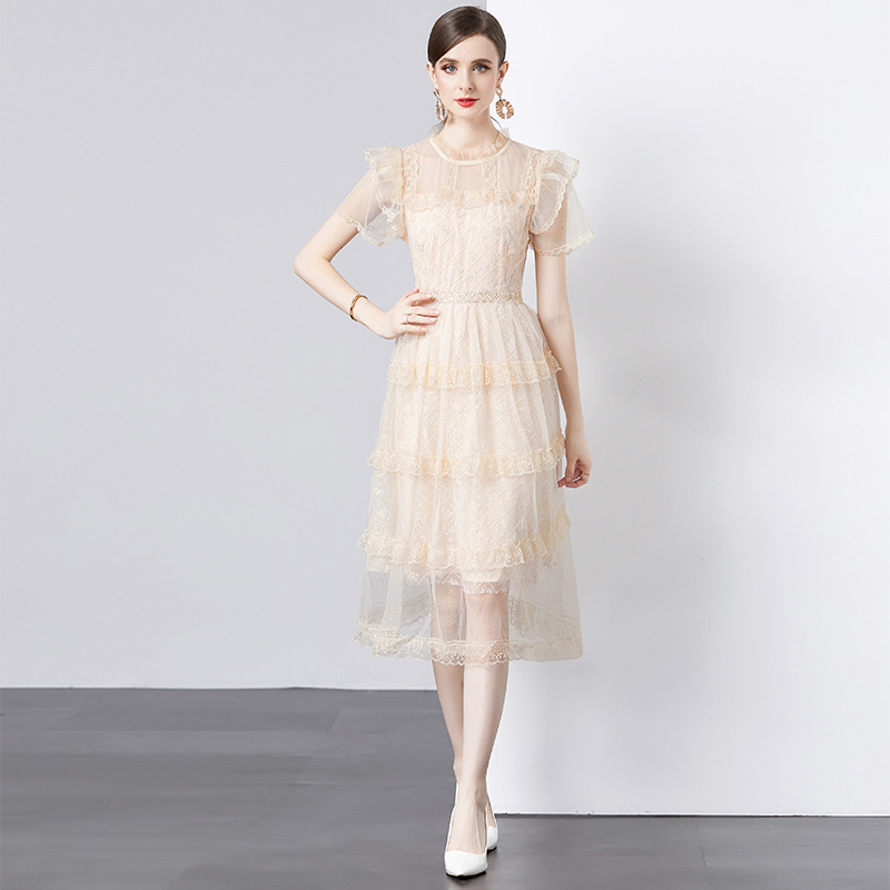 Embroidered Mesh Long Dress, picture 4 of 5