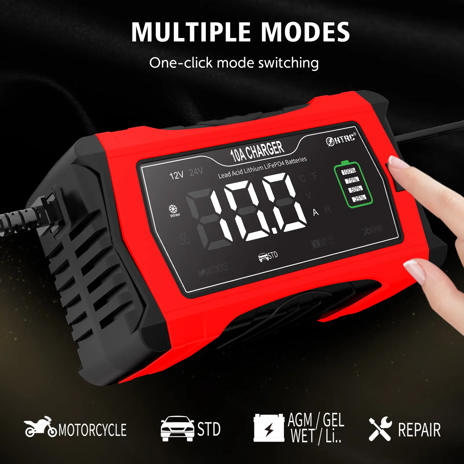 Fiberglass Car Motorcycle Storage Battery Charger