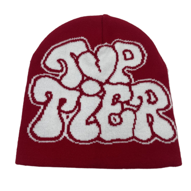 Sleeve Cap Multi-color Letters Wool Knitting