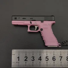 G17 Half Alloy Key Ring Model Guns Pendant Gift Toys - Black Pink Glk - View 1