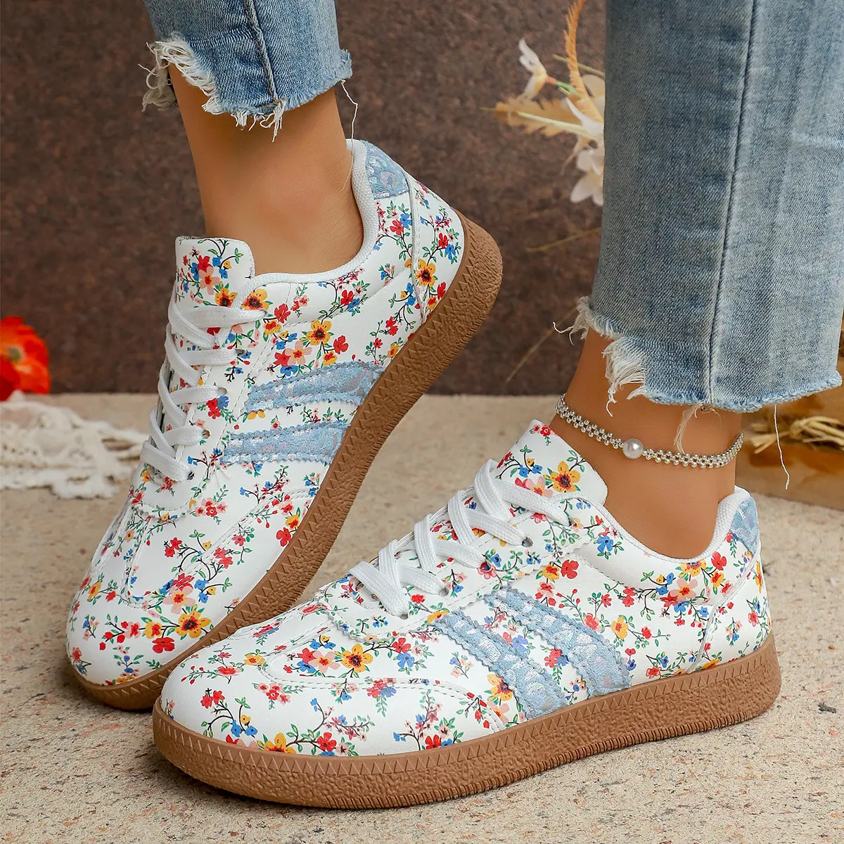 Casual Versatile Low-top Sneakers Fashionable Womens Flats