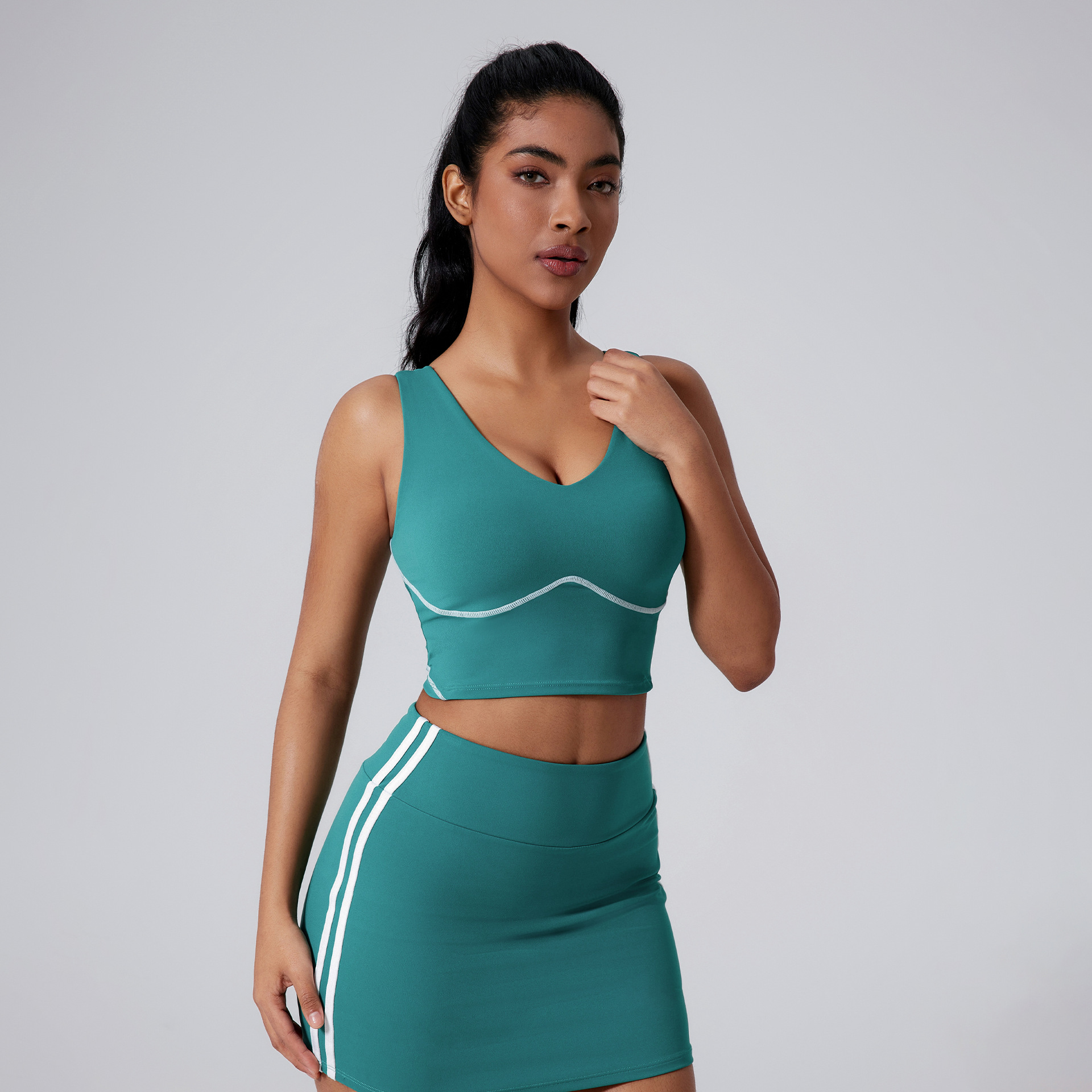 Underwear With Chest Pad Sports Shockproof Wide Shoulder Strap Top