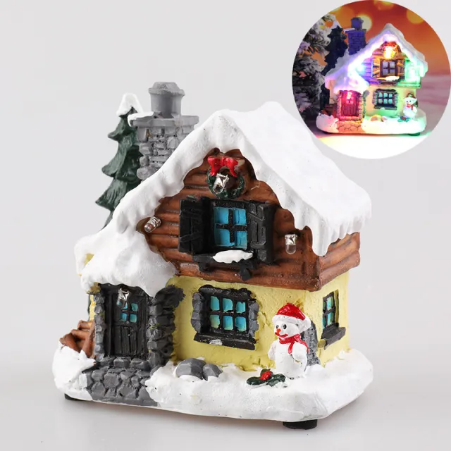 Christmas Decorations Resin Small House Micro Landscape Ornaments Large B Style - Shop at LoveMi