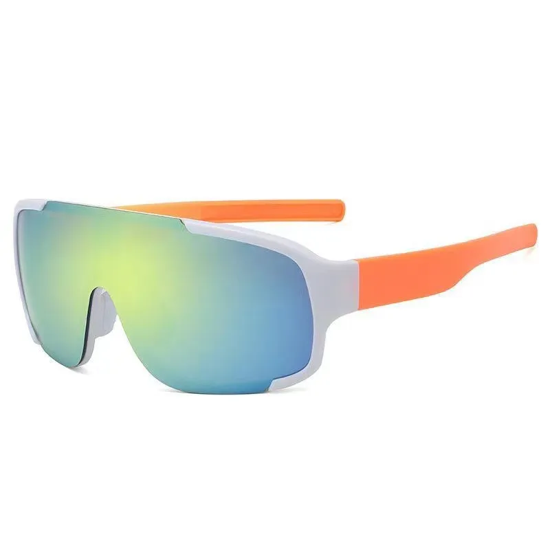 Outdoor Glasses, Women's Bicycles, Windproof And Colorful Coating - White Frame Gold Silver