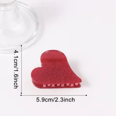 Red-toned Sweet-and-cool Style Hair Clip For The Back Of The Head - Dark Red Love - View 1