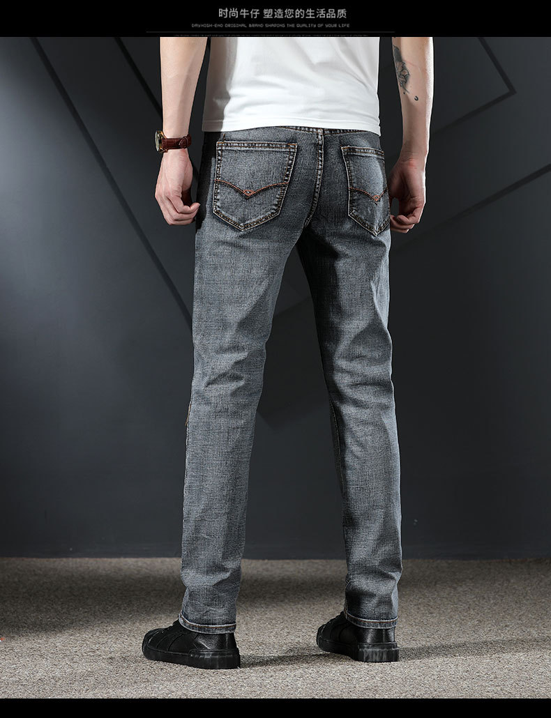 Title 7, Jeans blu grigio autunno inverno da uomo, dritt...