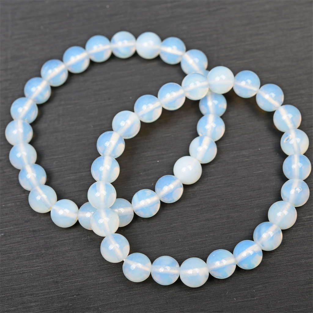 Synthetic Opal Round Beads Earring Bracelet