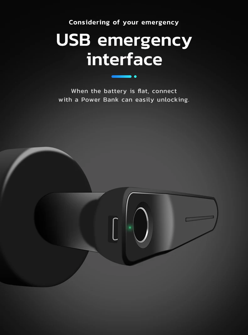 Hido Automatic Security Biometric Fingerprint Digital Handle Smart Door Lock