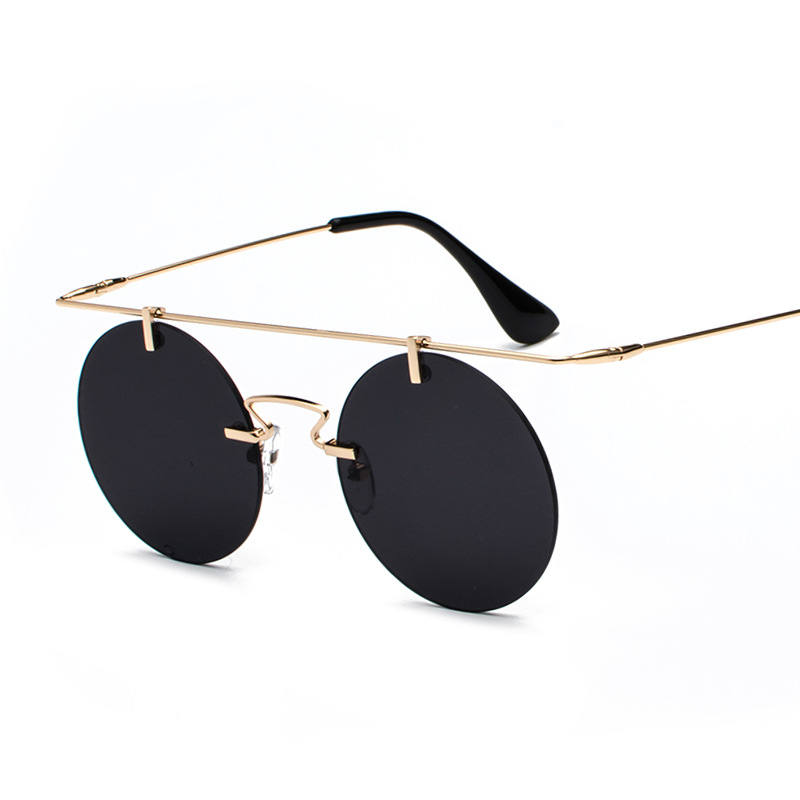 Frameless Lightweight New Retro Sunglasses Round Glasses