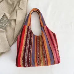 Simple Handbag Commuter Large Capacity Retro Personality Underarm Bag - Red - View 1