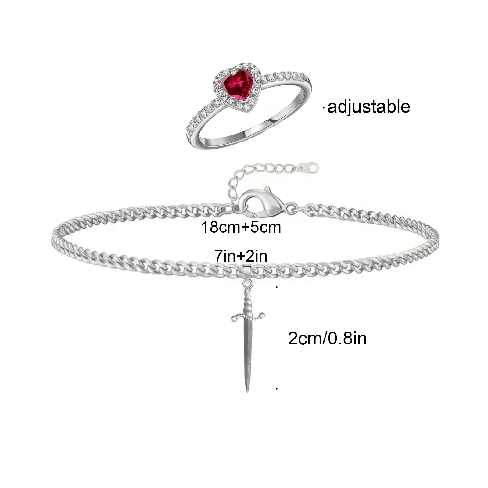 Stainless Steel Dagger Bracelet Couple Suit