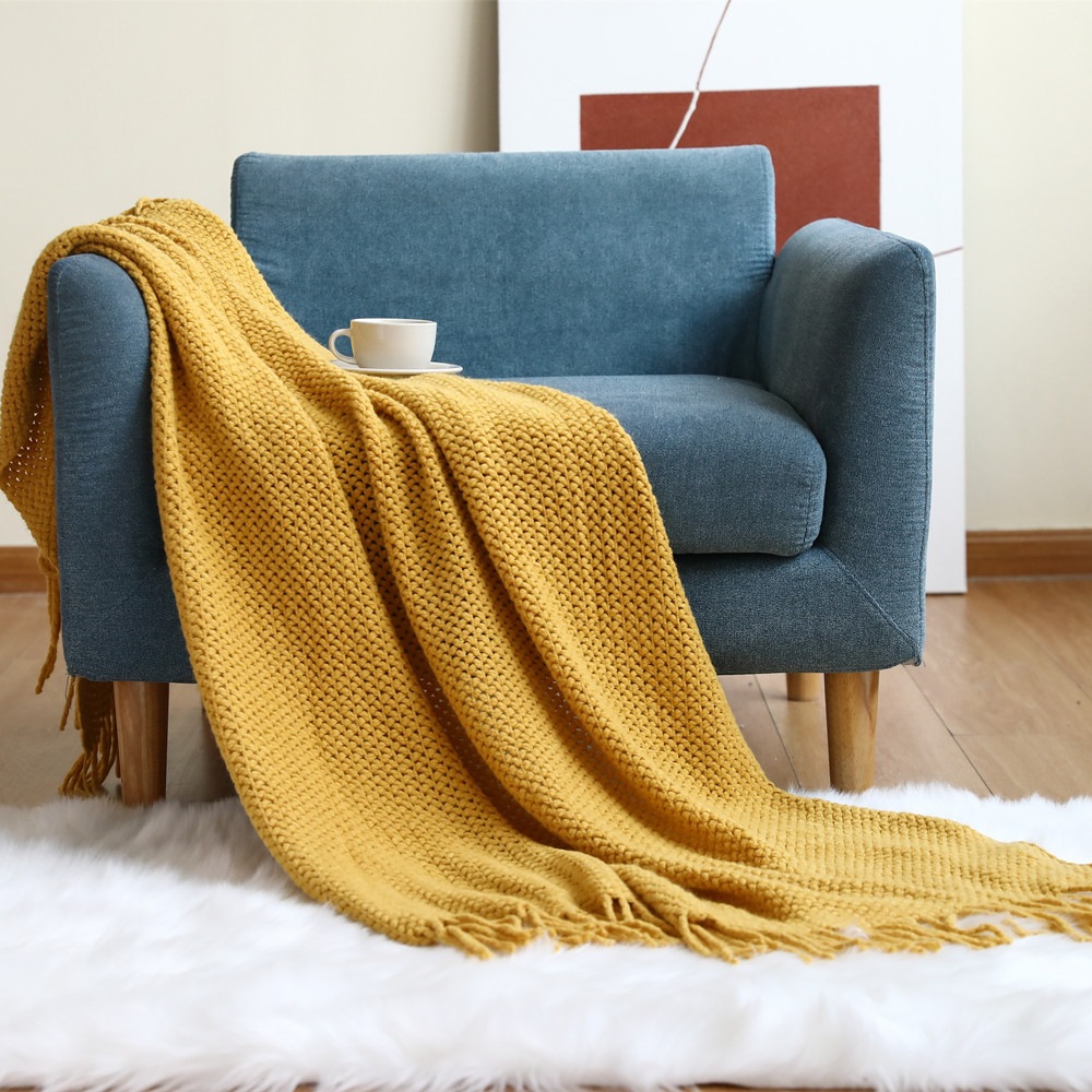 Nordic-style Sofa Knitted Blanket Throw
