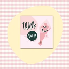 50 PcsPack Square Simple Thank-you Card Coated Paper Business Cards - K109 Style - View 1