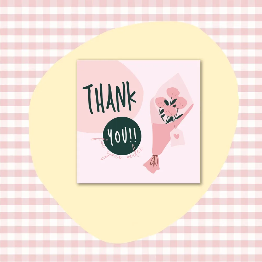 50 PcsPack Square Simple Thank-you Card Coated Paper Business Cards - K109 Style