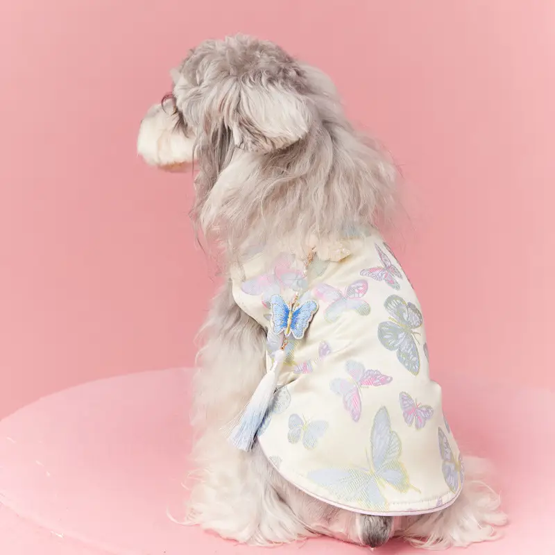 A Gust Of Neo-Chinese Wind Sleeveless Cheongsam Dress Teddy Schnauzer Bichon Pet Vest Waistcoat