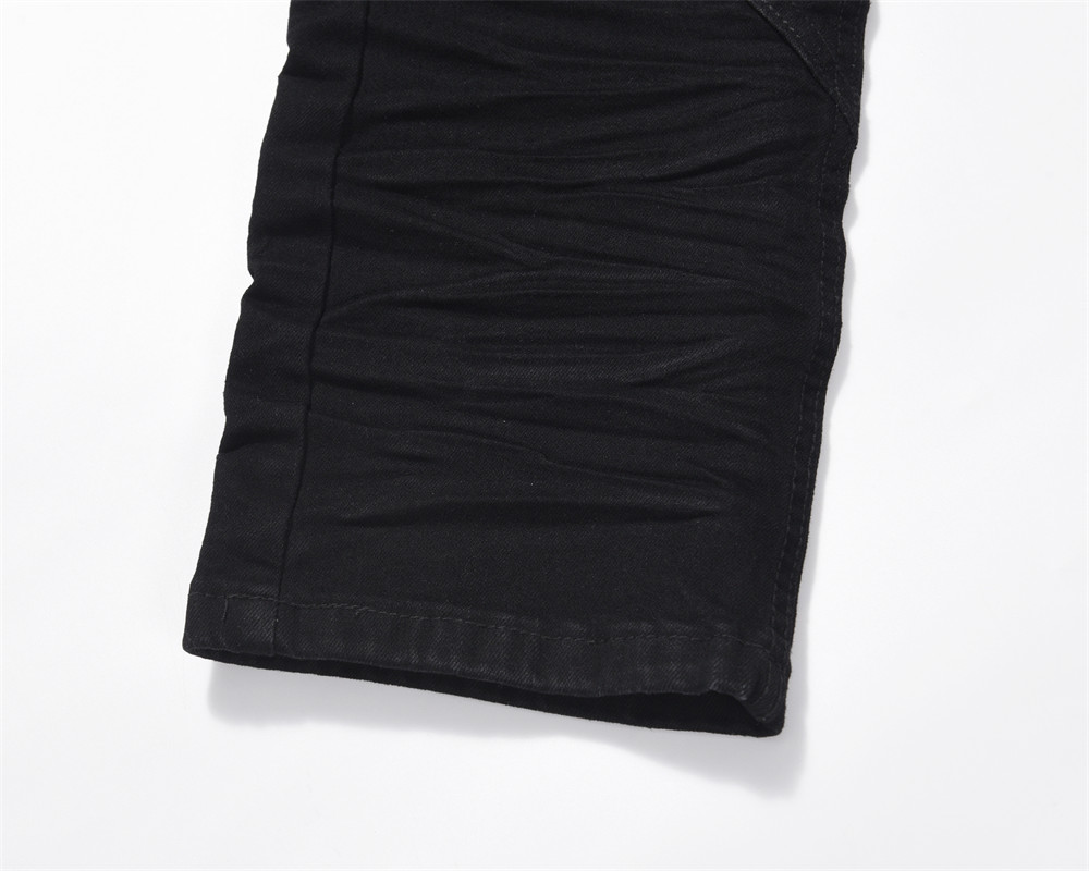 Solid Color Denim Straight-leg Pants Men
