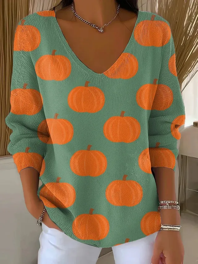 Long Sleeve Sweater Autumn And Winter Printing Fashion Loose Cool Sweaters Women's Clothing Style 8 4Xl - Shop at LoveMi