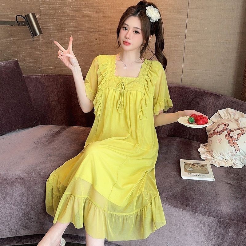 Mesh Lace Summer Fairy Princess Style Pajamas Matcha - Shop at LoveMi