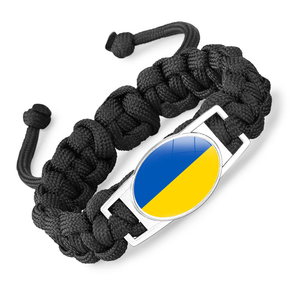 Flag-pattern Woven Adjustable Paracord Bracelet
