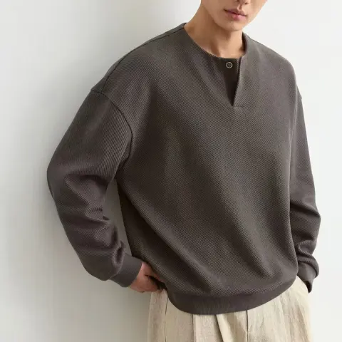 Mens Plus-Size Lightweight Crew-Neck Sweatshirt