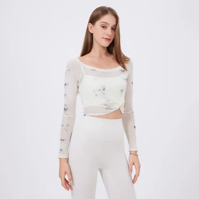 Fake Two piece Sports T shirt Women's Long Sleeve With Chest Pad Albumin - Shop at LoveMi