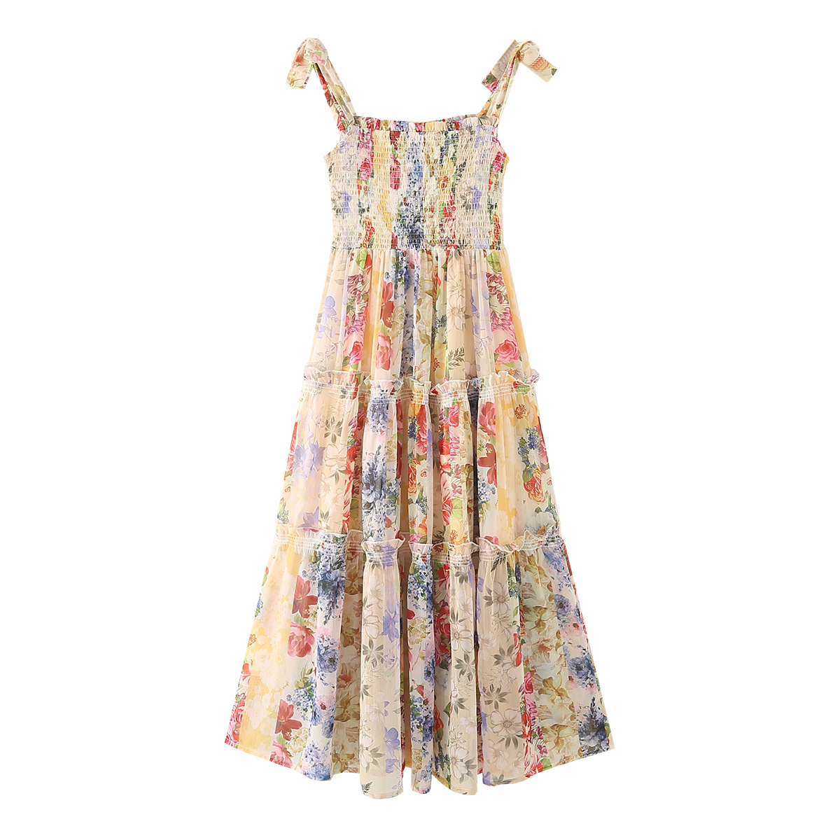 Women's Slim Fit Spaghetti-strap Floral Print Dress