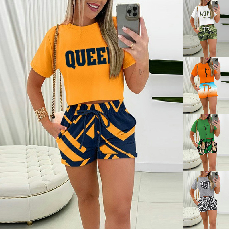 Fashion Personality Women's Lace-up Shorts Suit