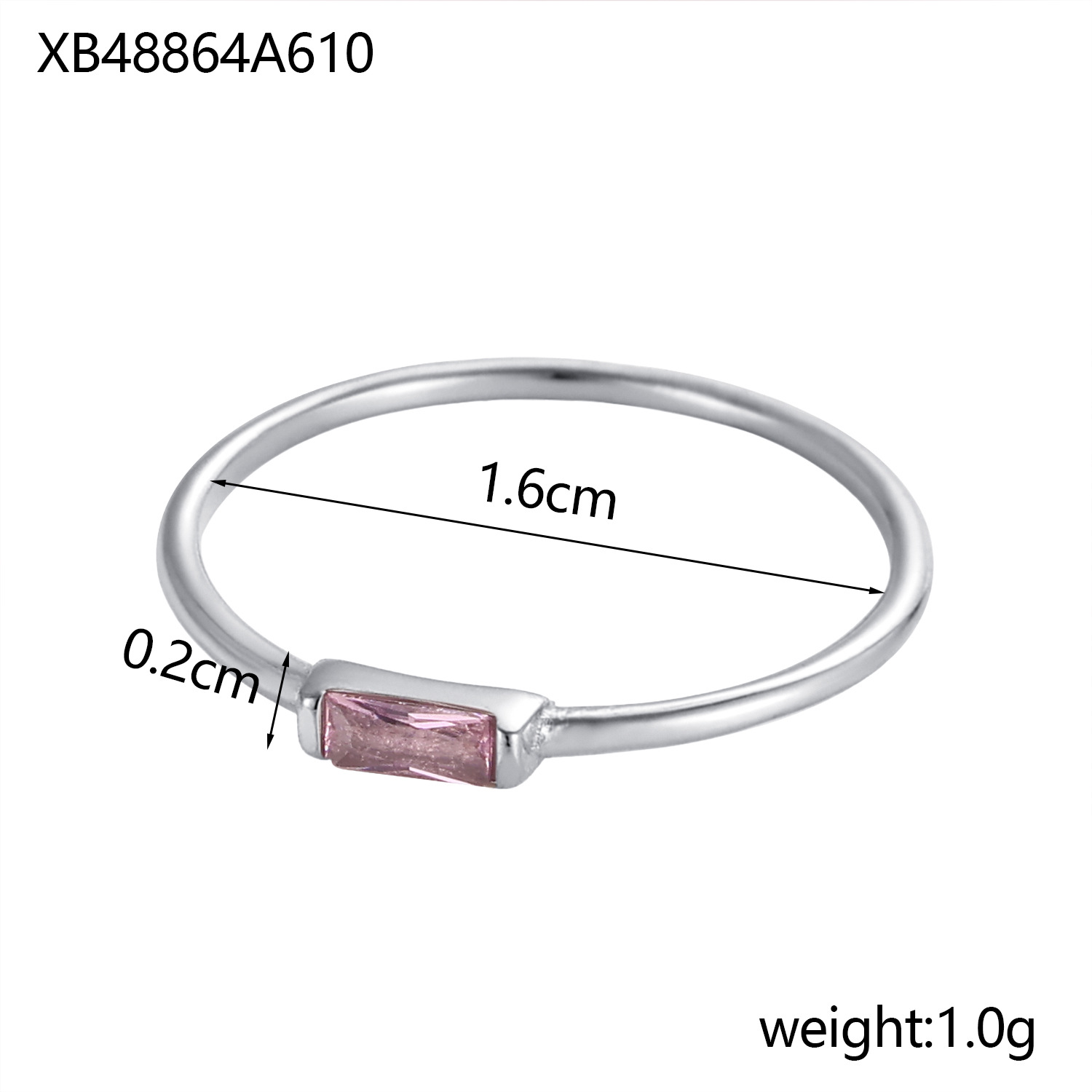 December Birthstone Ring With Cubic Zirconia In Stainless Steel