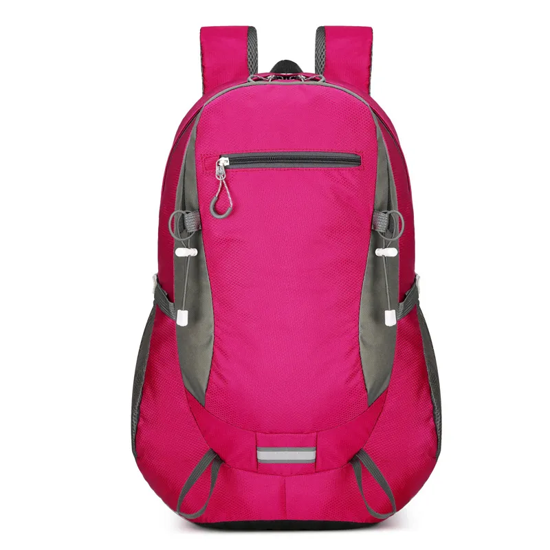 Nylon Waterproof Light Walking Travel Mountaineering Bag Men And Women - Rose