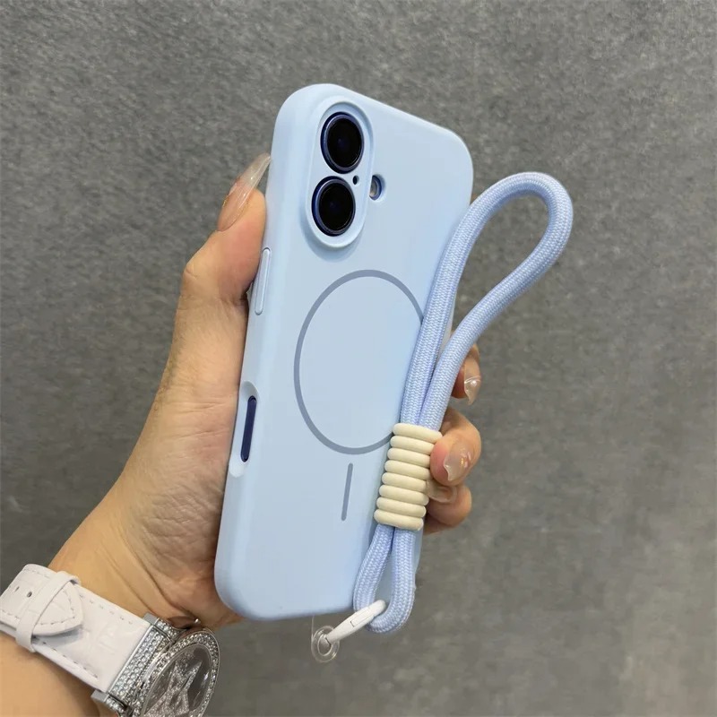 Silicone Magnetic Suction Lanyard Phone Case