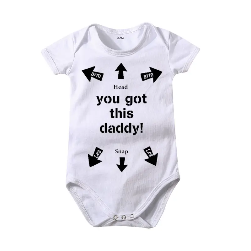 Cotton Letter Arrow Print Baby Siamese Triangle Romper