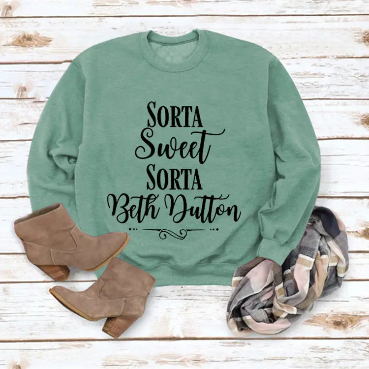 Letter Casual Round Neck Sweater