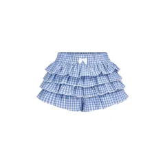 Summer Skirt Love Plaid Skirt Shorts - Blue - View 1