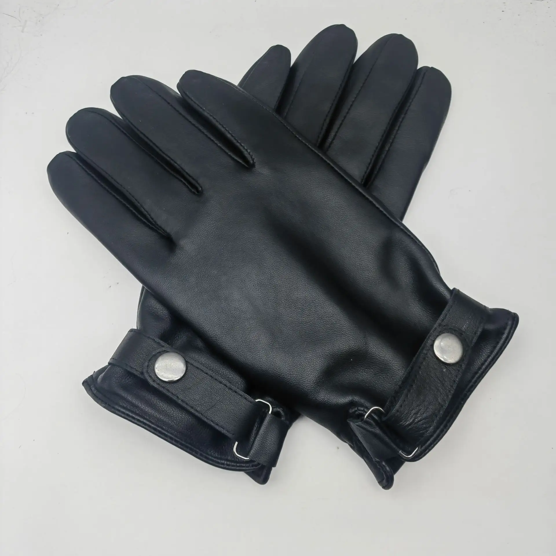 Mens Simple Stylish Waterproof Leather Gloves