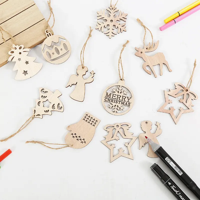 Christmas Party Decorative Creative Hollow Pumpkin Pendant Wooden Craftwork