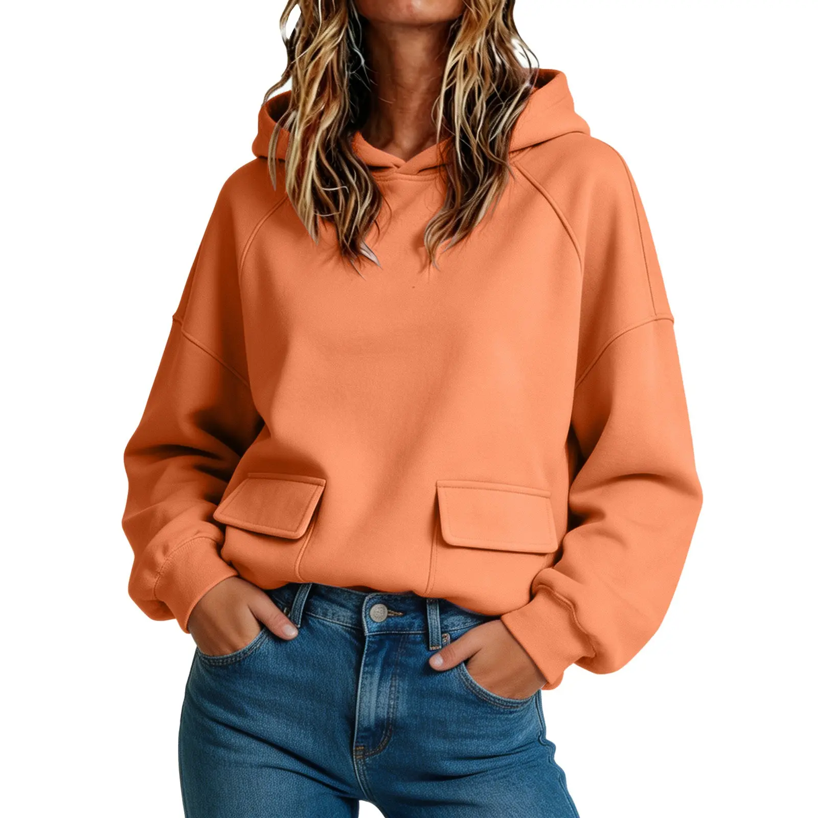 Womens Loose-Fitting Hooded Sweatshirt