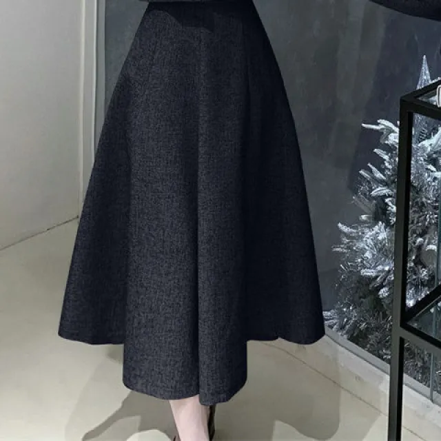 Women's Short Coat High Waist Skirt Loose Slimming Two piece Suit Black - Shop at LoveMi