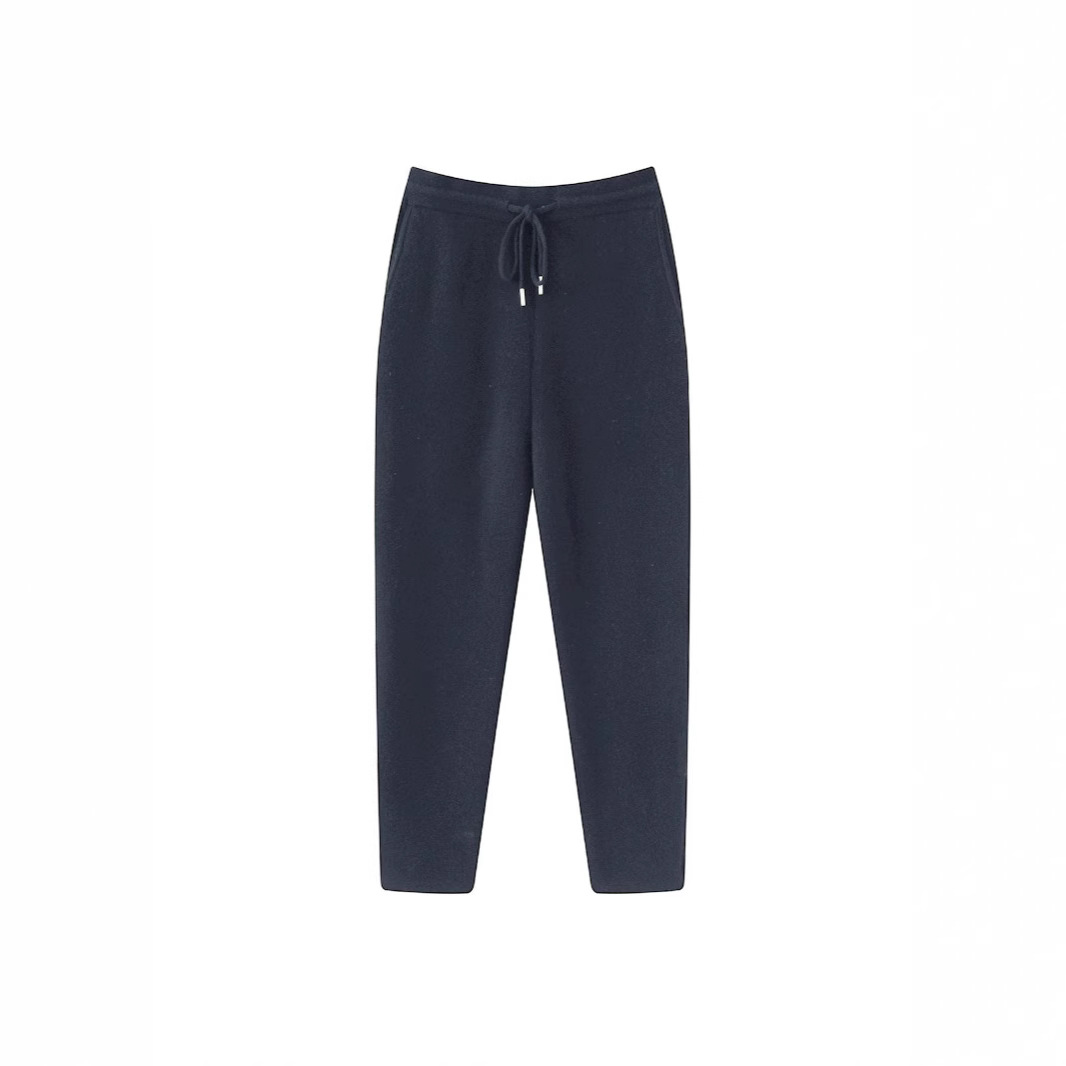 Mens Solid-Color Thickened Wool Casual Sports Pants